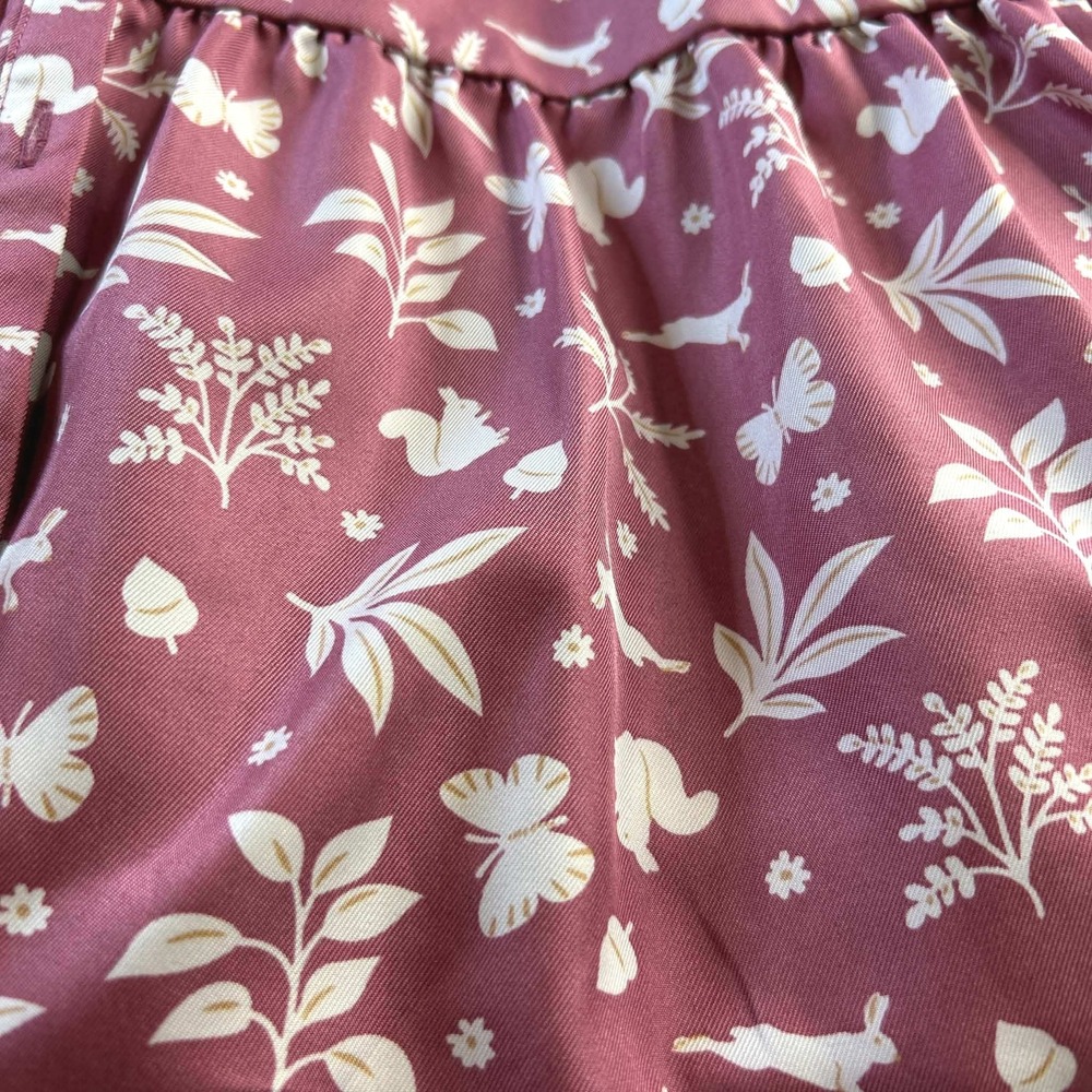 Janie and Jack Girls Mauve Pink Woodland Animal Tiered Button Front Dress Size 8 - Picture 8 of 9